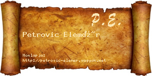Petrovic Elemér névjegykártya